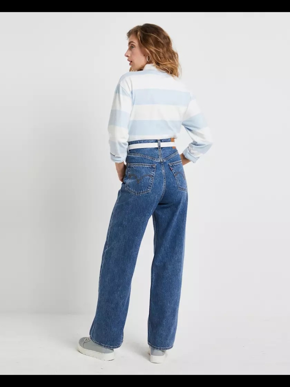 High-Rise Straight Leg Women’s Jeans - Blue - Picture 2 of 7
